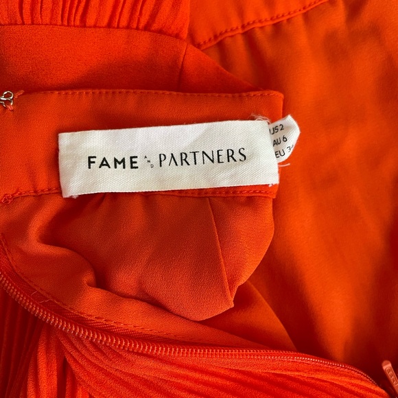 Fame and Partners Chiffon Pleated Low Cut Maxi Dress, Size 2, XS - Picture 11 of 14